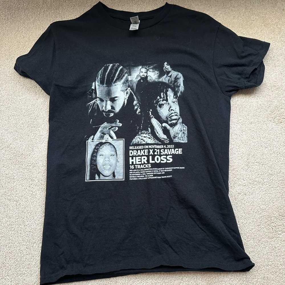 Drake x 21 Savage concert t shirt for the “Her Loss” album